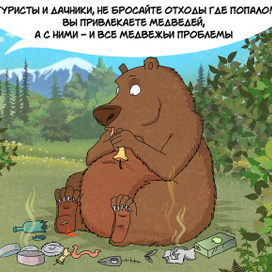 Комикс "как не поссориться с медведем"
