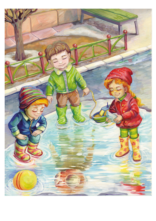 Иллюстрация к стихотворению А.И. Сусловой  "В город наш прилетела весна"