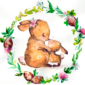 мама и зайчонок