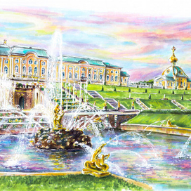 Петергоф. Петродворц. Иллюстрация.