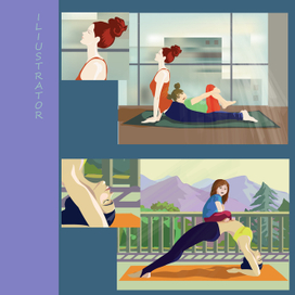 йога с дочкой