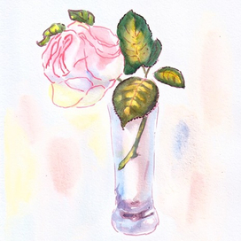 Роза в стакане