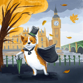 Корги в Лондоне