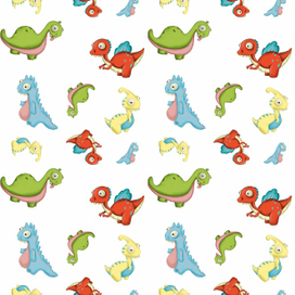 Паттерн динозаврики для детской одежды 
