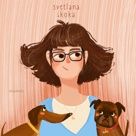 Портрет Светланы и ее собак.