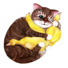 Кошка с утятами