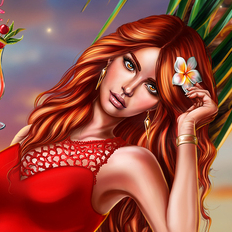 Солнечная летняя девушка