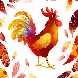 Новогодняя открытка Петух