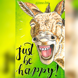 Счастливый ослик