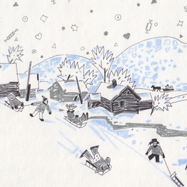 Игры детей. Лист 2. Иллюстрация к рассказу "Каникулы в Изборске"