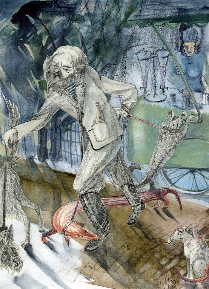 ДЯДЬКА МОЙ... (иллюстрация к "Картофельной собаке" Ю.Коваля)