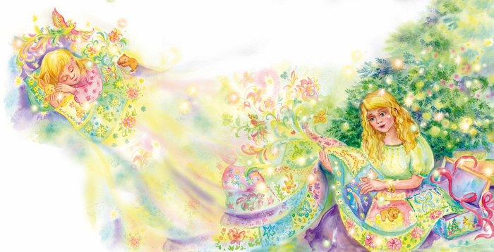 Разворот к сказке " Лоскутные воспоминания" 