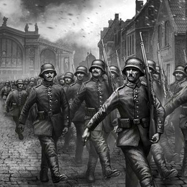 Парад в поверженном городе.