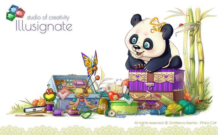 Панда и шитье