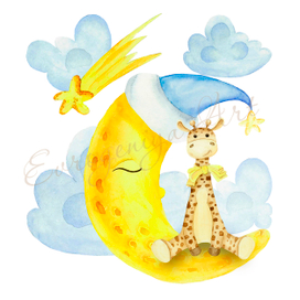 Жирафик на луне