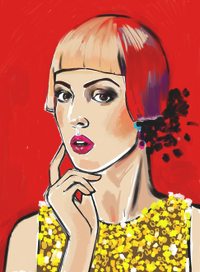 На красном фоне