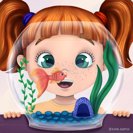 Девочка с аквариумом