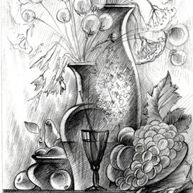 Иллюстрация. Натюрморт с фруктами