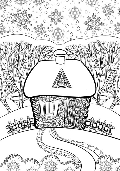 раскраска мандала “Зима