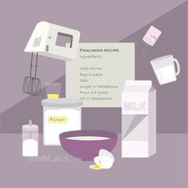 Серия векторных работ "Рецепты"