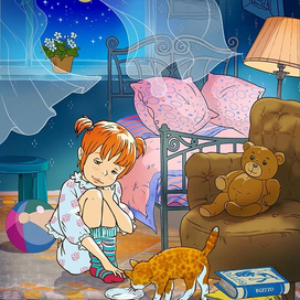 Даша встречает котенка