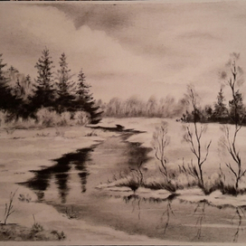 Зимушка 2. Сухая кисть.