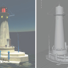 маяк, lighthouse at sea