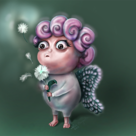 Ангелочек с одуванчиком