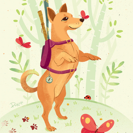 Открытка "На полянке"