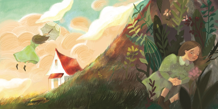 Детская иллюстрация. Разворот.