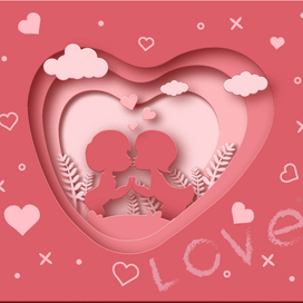 Любовь paper cut