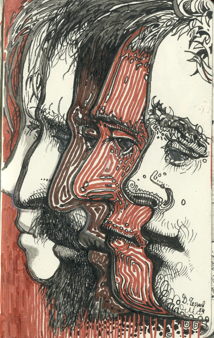 Композиция с лицами в профиль