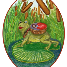 Похищение дюймовочки жабой. 