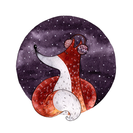 Лисица зимой