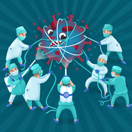 Борьба врачей с covid-19 каждый день...