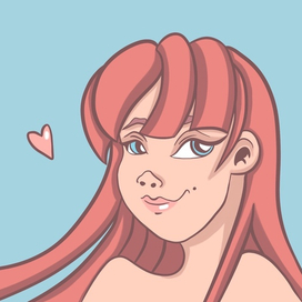 Арт девушка персонаж розовый