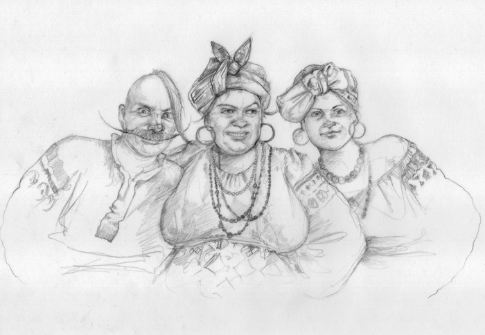 Outline characters to the "Aeneid" Kotlyarevsky.