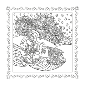 Иллюстрация для раскраски "Лиса и Волк"