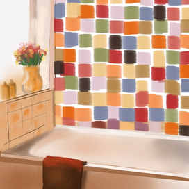 Солнечная ванна с вазой с цветами