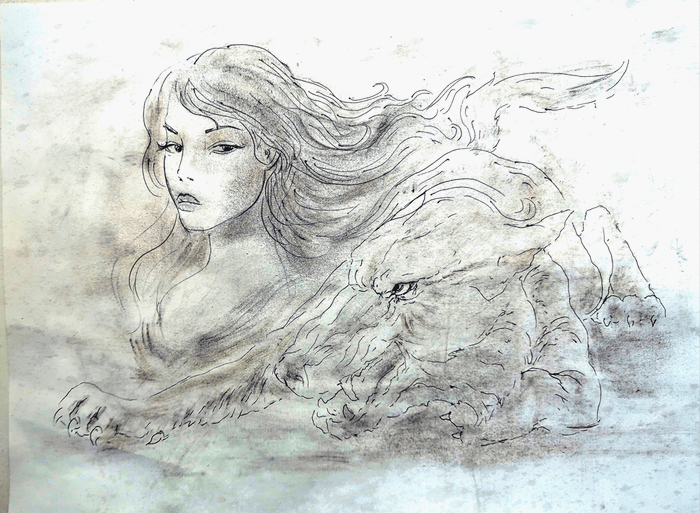 Волчица..-рис. из пятна..