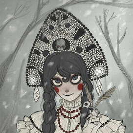 Иллюстрация со славянской богиней зимы Мареной