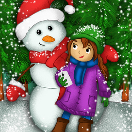 селфи со снеговиком)