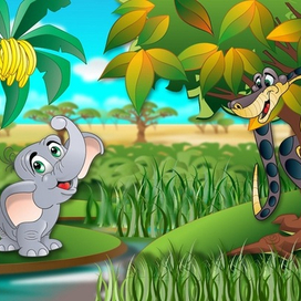 Скетч к интерактивной сказке "Любопытный слоненок"