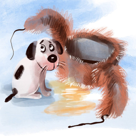 Любимая шапка дровосека и любимый щенок 