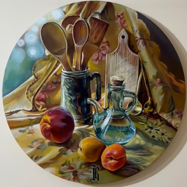 натюрморт с золотыми ложками