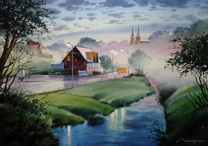 ,,Туман в г. Резекне,,Латвия