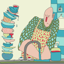 Д. Пригов. "Только вымоешь посуду..."