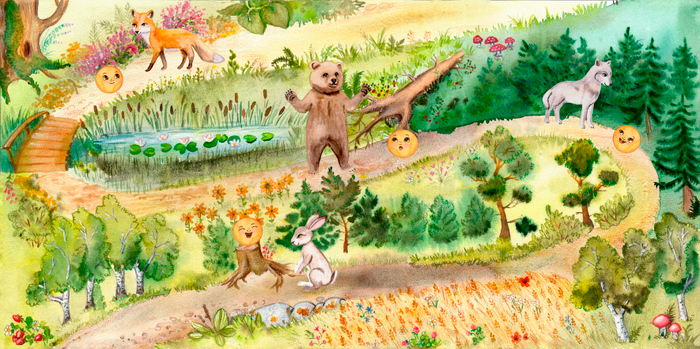 Колобок. Иллюстрация к видеосказке Татьяны Неделькиной