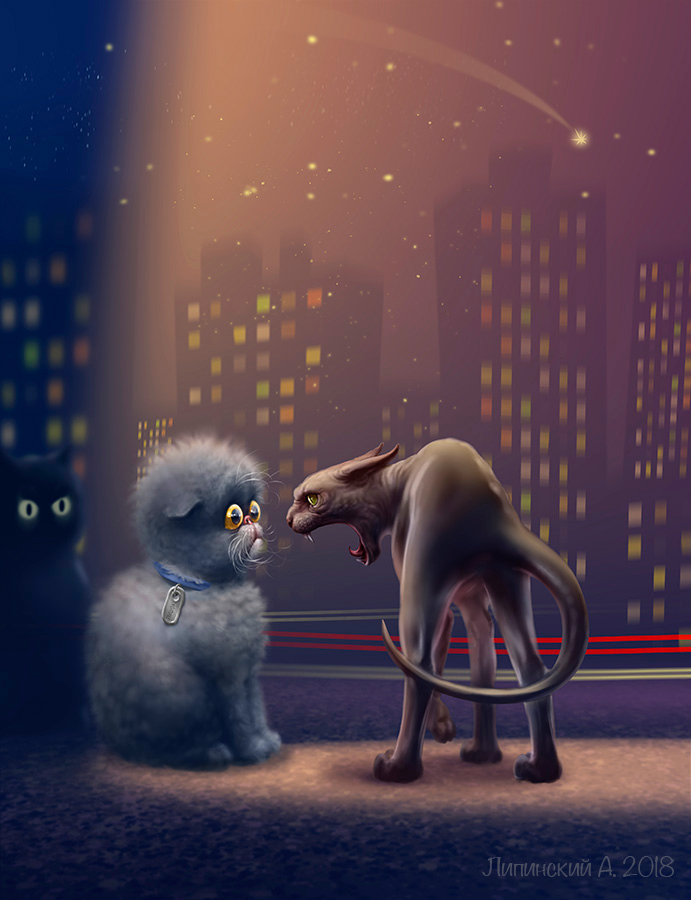 Пушок на прогулке