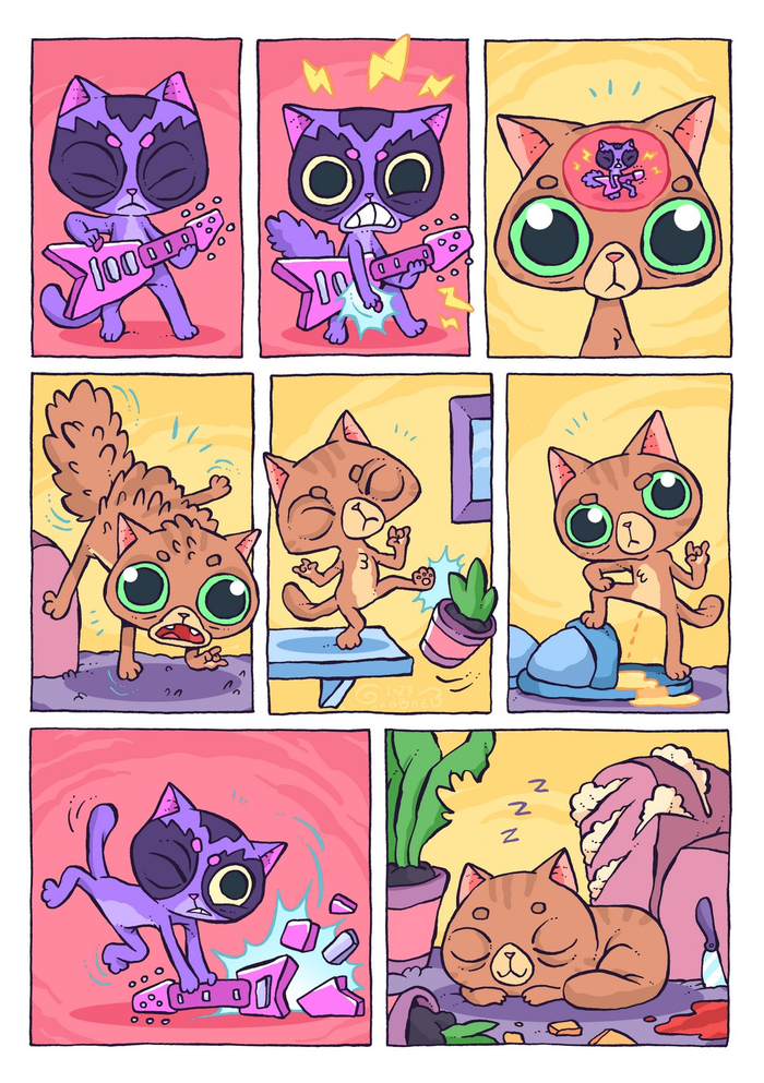 мой кот слушает рок